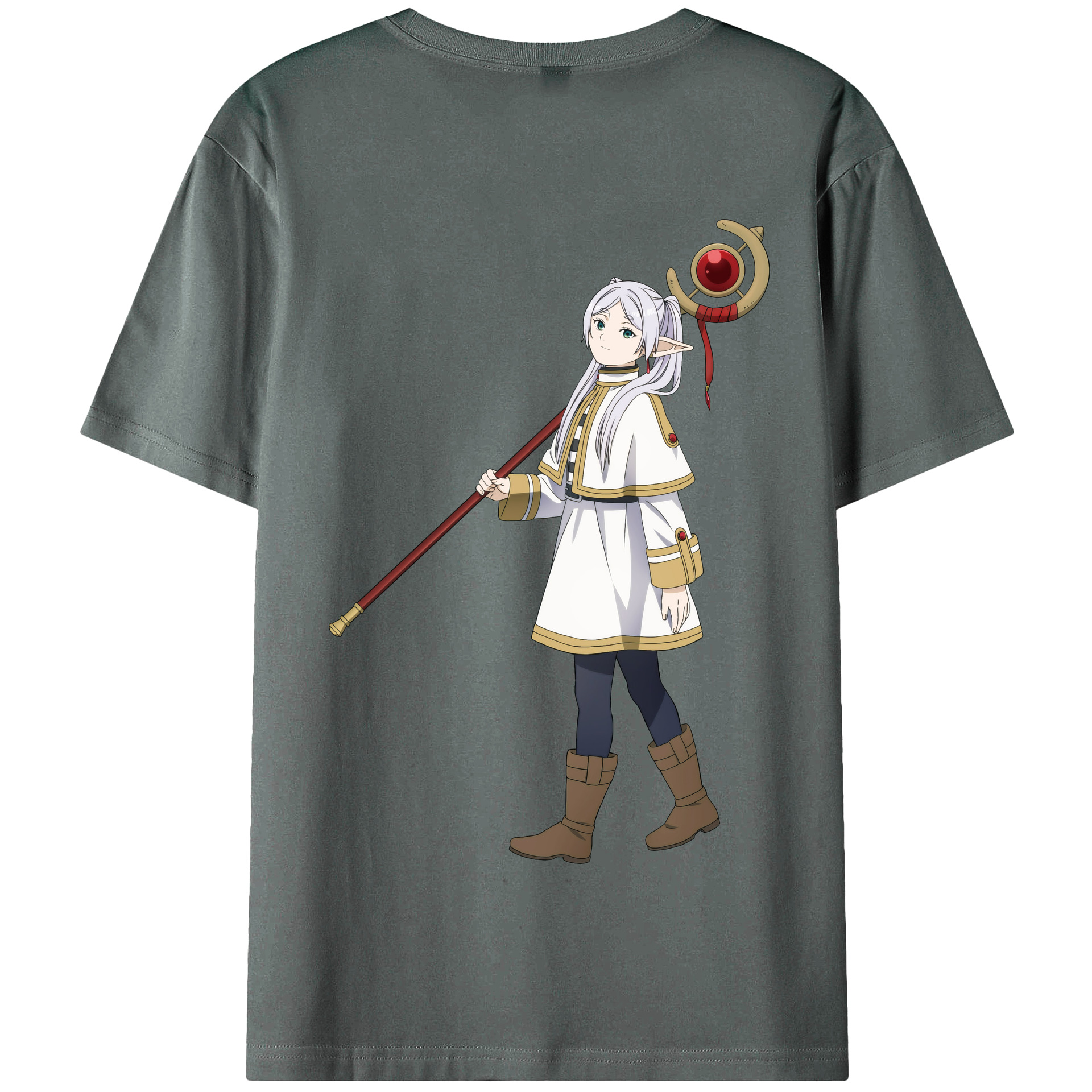 （画像用） 葬送のフリーレン Frieren 綿100％半袖Tシャツ（背面プリント）